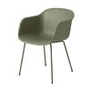 Muuto - Fiber Chair Armchair With Tube Base - dusty green/frame dusty green/54.5x76.5x55cm