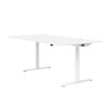 Montana - HiLow 2 Schreibtisch 90x180cm - schneeweiß/elektrisch höhenverstellbar/H 63.5-127cm/Gestell rund/bis zu 130kg belastbar/inkl. Kabelhalter
