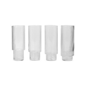 Ferm Living - Ripple Longdrinkglas 4er Set