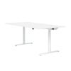 Montana - HiLow 2 Schreibtisch 90x180cm - schneeweiß/elektrisch höhenverstellbar/H 63.5-127cm/Gestell rund/bis zu 130kg belastbar/inkl. Kabelhalter