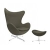 Fritz Hansen - Set promo - Egg Chair chaise + repose-pied étoffe - marron gris/support en aluminium/étoffe Fame 61060/repose-pied: LxPxH 56x40x37cm