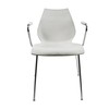 Kartell - Maui - Armleunstoel - wit/polypropyleen/onderstel chroom