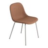 Muuto - Fiber Chair -Stoel gepolst met buis onderstel - terracotta/grijs/stoffering remix 452/BxHxD 49,5x77x53cm/onderstel staal grijs poedercoating