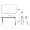 Magis - Table First Outdoor rectangular - line drawing