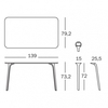 Magis - Table First Outdoor - Table rectangulaire - dessin au trait