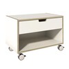 müller möbelwerkstätten - Stapelliege Bedside Table - birch/corpus white/on wheels/with back board/1 drawer