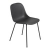 Muuto - Fiber Chair Stuhl mit Rohrgestell - schwarz/Sitzfläche Holzfaser/Kunststoff-Ver/BxHxT 51x77x53cm/Gestell Stahl pulverbeschichtet