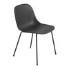 Muuto - Fiber Chair - Chaise cadre tubulaire - noir/siège fibre de bois/plastique/PxHxP 51x77x53cm/structure: acier peint par poudrage