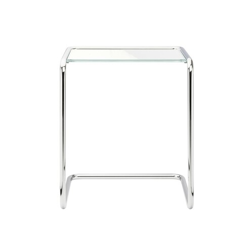 Thonet - B 97a - Table d'appoint - transparent / châssis chrome/verre optiwhite coupe de diamant/46x47x52cm