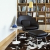 Knoll International - Womb Chair Relax - Ottoman en cuir chrome