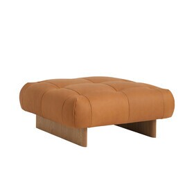HAY - Ottoman Quilton Lift cuir chêne