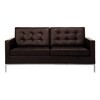 Knoll International - Florence Knoll Florence Knoll - Canapé 2 places - cuir marron/châssis chromé/cuir Volo Coffee Bean