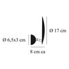 Catellani & Smith - Lederam W1 LED Wandleuchte Ø17cm - Strichzeichnung