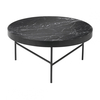 ferm LIVING - Marble Coffee Table - marble black/frame black powder coated/H 35cm/Ø 70.5cm
