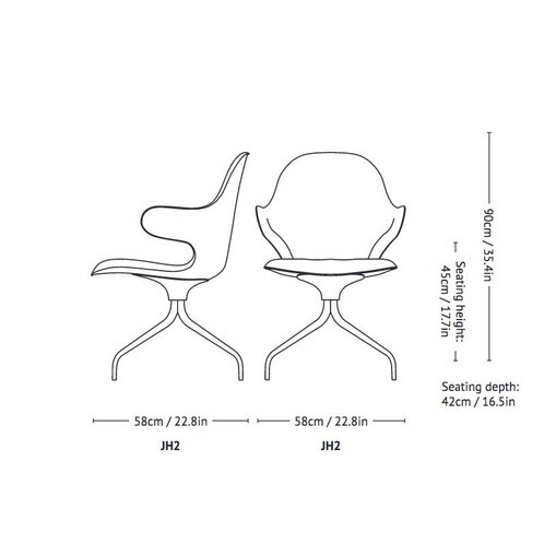 &tradition - Catch Chair JH2 - Chaise pivotante - dessin au trait