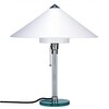 Tecnolumen - WG 27 Wagenfeld - Lampe de Table  - shade Chintz fabric white/pole and base glass/H:50,0 cm
