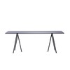 HAY - Loop Stand Table - black/linoleum/tabletop edge black ash/180cm/incl. crossbar frame