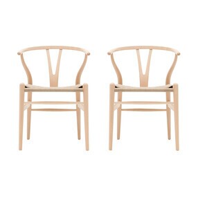 Carl Hansen - Set de 2 chaises CH24 Wishbone structure hêtre