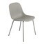Muuto - Fiber Chair Stuhl mit Rohrgestell - grau/Sitzfläche Holzfaser/Kunststoff-Ver/BxHxT 51x77x53cm/Gestell Stahl pulverbeschichtet