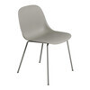 Muuto - Fiber Chair - Chaise cadre tubulaire - gris/siège fibre de bois/plastique/PxHxP 51x77x53cm/structure: acier peint par poudrage