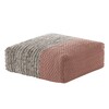 GAN - Mangas Space Square - Pouf - rose/tressage gris/100% laine/bourre: polystyrène et mousse/LxPxH 90x90x30cm