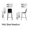 Vitra - Hal Stool Medium - Tabouret de bar - dessin au trait