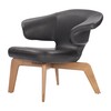 ClassiCon - Munich Lounge Chair fauteuil - zwart/leder Classic/onderstel eik