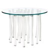 Cappellini - Org Side Table Ø60cm - transparent/white/frame with fix and flexible legs/legs with cord covering