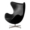 Fritz Hansen - Actie-set -Egg Chair stoel + voetenbank leder