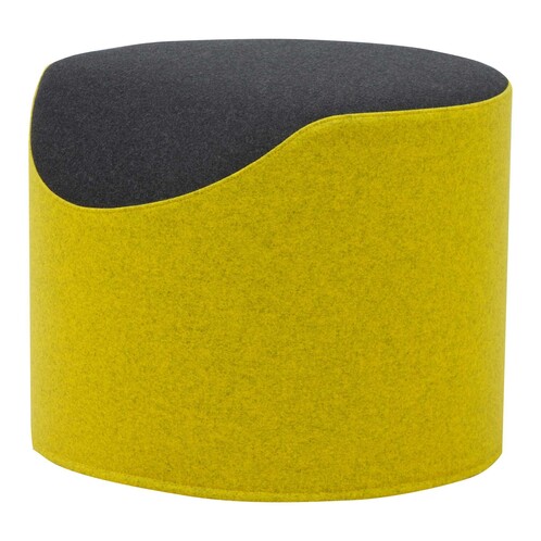 Softline - Coral - Tabouret/repose-pied - jaune/noir/étoffe feutre 847/610/H 40, Ø 50cm
