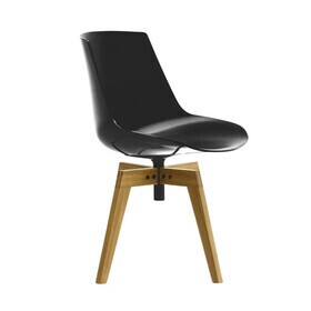 MDF Italia - Chaise Flow structure quatre pieds chêne