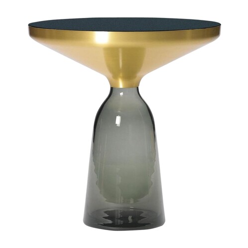 ClassiCon - Bell Side Table - Table d'appoint laiton - gris quartz/Ø50cm/h:54cm