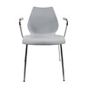 Kartell - Maui - Armleunstoel - lichtgrijs/polypropyleen/onderstel chroom