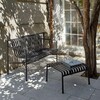 HAY Palissade Outdoor-Möbel aus Metall, Bank und Tisch in Anthrazit, modernes Design, langlebig und wetterfest. - Palissade Dining Gartenbank
