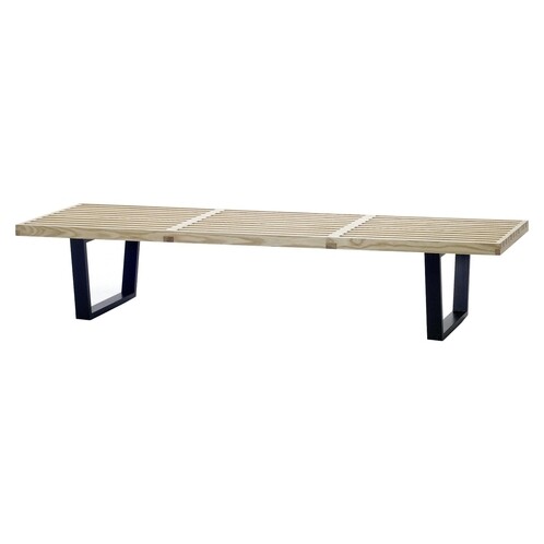 Vitra - Nelson Bench - Banc - frêne naturel/cadre frêne laqué noir/L 183.7cm