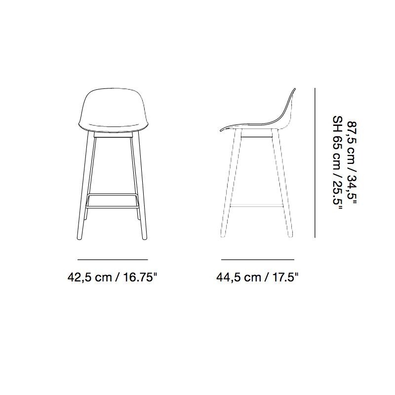 Muuto Fiber Bar Stool With Backrest, How Do I Know If Need Counter Or Bar Stools In Autocad