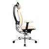 Wagner - AluMedic Limited S Office Chair - creme/cover leather/star base polished aluminium/with wheels for hard floors