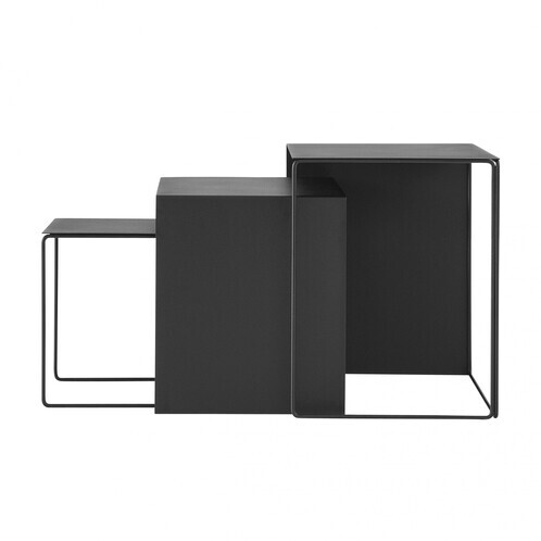 ferm LIVING - Cluster Side Table Set Of 3 - black