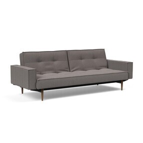 Innovation Living - Splitback Styletto Schlafsofa mit Armlehnen Holz dunkel