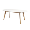 Andersen Furniture - DK10 - Table à manger extensible bois massif - blanc/stratifié/LxPxH 190x110x72cm/structure chêne huilé