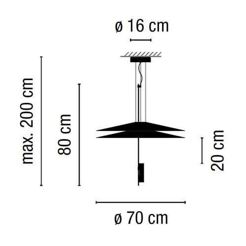 Vibia - Flamingo 1510 LED- Suspension - dessin au trait