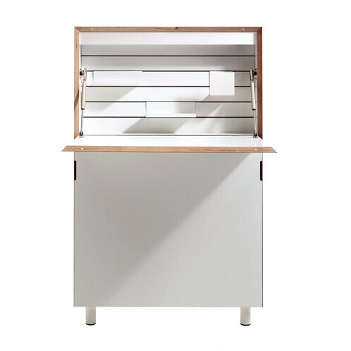 müller möbelwerkstätten - Flatmate Desk Top - white/with birch edge