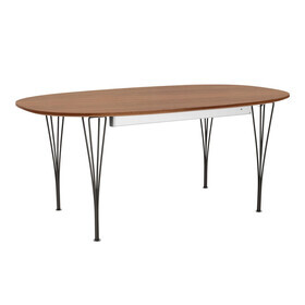 Fritz Hansen - B619 Super-elliptischer Tisch Furnier ausziehbar