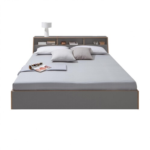 müller möbelwerkstätten - Slope Doppelbett - anthrazit/180x200cm/ohne Lattenrost und ohne Matratze/ohne Kissen ohne Bettbezug