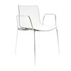Arper - Catifa 46 0251 -Fauteuil bicoloured support chromé - blanc/marron/coque brillant/dedans mat/structure métal chromé