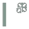 HAY - New Order Corner Profile Connector 2 Pieces - army dark green/lenght: 33 cm/1 single profile + 1 corner profile connector