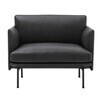Muuto - Outline - Fauteuil - zwart/leer zwart/88x84x69,5cm lxbxh/zwart aluminium frame: poedercoating