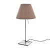 Luceplan - Costanzina Table Lamp With Base - shaded stone brown/frame aluminium/foot 14cmx14cm