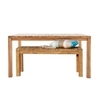 Jan Kurtz - Samoa - Ensemble de jardin avec banc - naturel/teck/Table 120x75x75cm/Banc 100x35x45cm