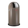 Wesco - Pushboy Abfalleimer 50L - warm grey/edelstahl/H:75.5cm x Ø40cm/50L